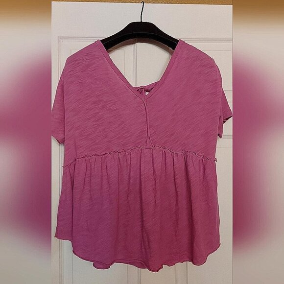 American Eagle Tie Back Peplum Top Cottagecore Boho Babydoll Medium - Picture 1 of 7